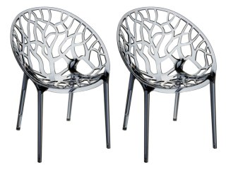 Hoker barowy Crystal szary 2 sztuki, stelaż z tworzywa, ergonomiczne oparcie