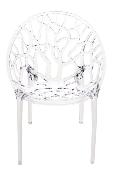 Hoker barowy Crystal transparentny, ergonomiczny, stelaż z tworzywa