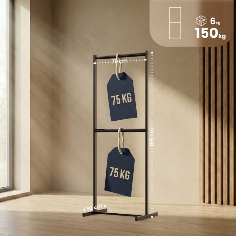 Wieszak na ubrania Helga 70x185 cm czarny stalowy