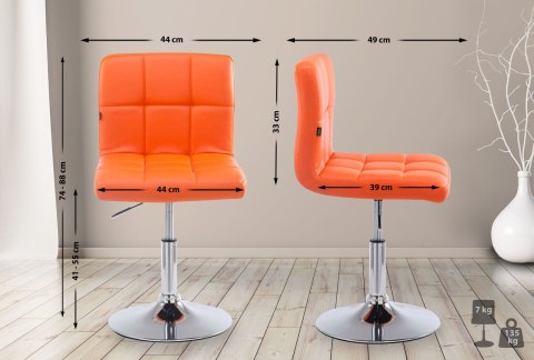 Hoker barowy Palma Lounger V2 ekoskóra pomarańczowy