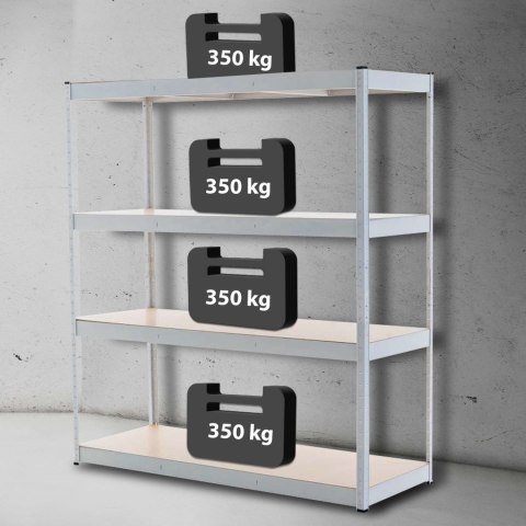Regał magazynowy 160x60x180 cm, metalowy, biały