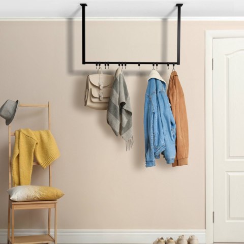 Garderoba ścienna Fenton 100x60 cm czarna z 12 haczykami