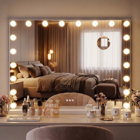 Lustro kosmetyczne Norlina 80x60 cm LED z USB białe