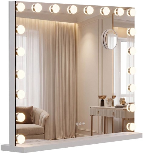 Lustro kosmetyczne Norlina 80x60 cm LED z USB białe