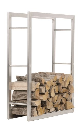 Stojak na drewno Keri ze stali nierdzewnej 25x80x100