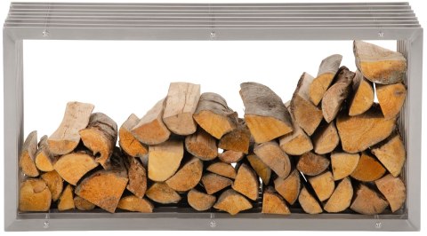 Stojak na drewno kominkowe Irving 40x50x100 ze stali nierdzewnej