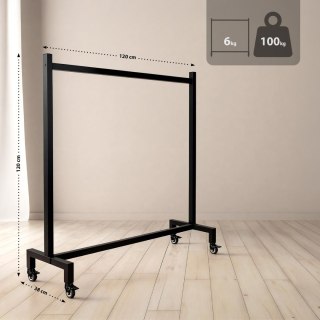 Wieszak na ubrania Gisborne 120x38x120 cm czarny
