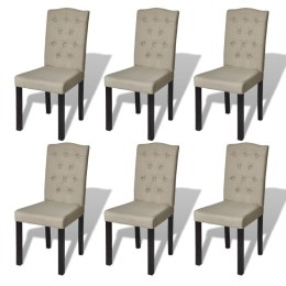  Krzesła stołowe, 6 szt., beżowe, tkanina Lumarko!