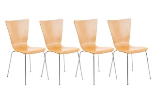 Krzesło konferencyjne Aaron 4 sztuki natura metalowe