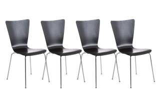 Krzesło konferencyjne Aaron czarne 4 sztuki z ergonomicznym siedziskiem