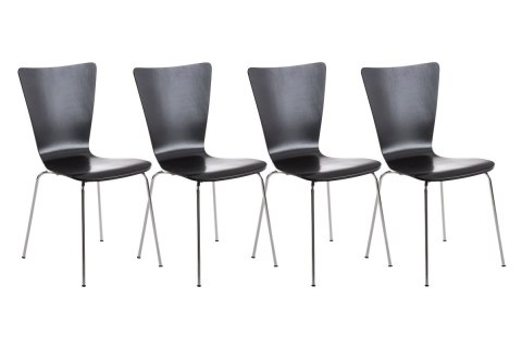 Krzesło konferencyjne Aaron czarne 4 sztuki z ergonomicznym siedziskiem