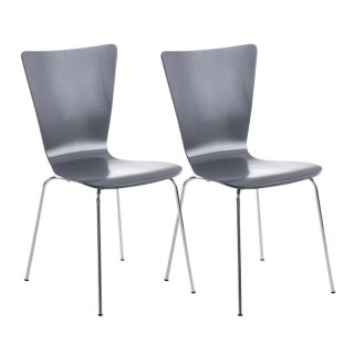 Krzesło konferencyjne Aaron szare 2 sztuki z ergonomicznie uformowanym siedziskiem