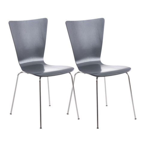 Krzesło konferencyjne Aaron szare 2 sztuki z ergonomicznie uformowanym siedziskiem