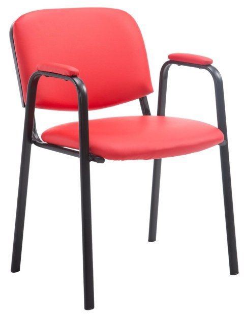 Krzesło konferencyjne Ken Pro ekoskóra czerwone