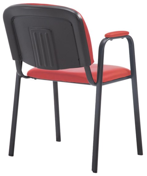 Krzesło konferencyjne Ken Pro ekoskóra czerwone