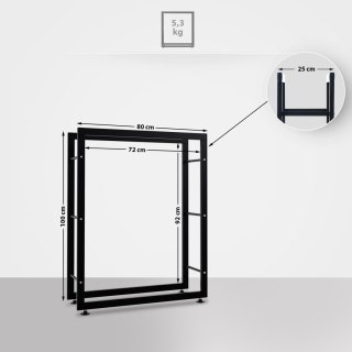 Stojak na drewno Keri V2 25x80x100 czarny