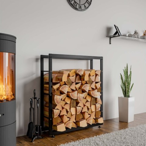 Stojak na drewno Keri V2 25x80x100 czarny