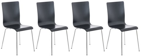 Krzesło biurowe Pepe czarne 4 sztuki, ergonomiczne, metalowe