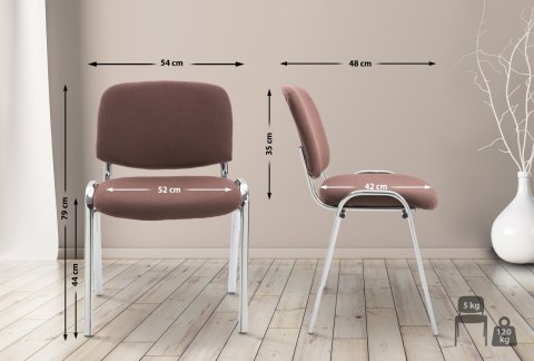 Krzesło konferencyjne Ken brązowe z tkaniny