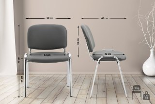 Krzesło konferencyjne Ken z ekoskóry szare
