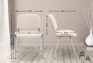 Krzesło konferencyjne Ken z ekoskóry w kolorze kremowym