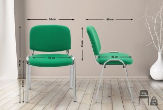 Krzesło konferencyjne Ken z tkaniny zielone