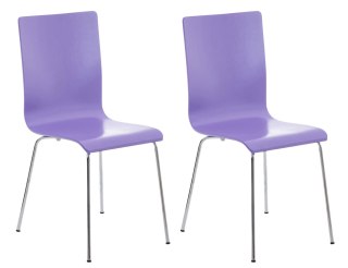 Krzesło konferencyjne Pepe lila 2 sztuki, ergonomiczne, drewniane, metalowe