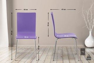 Krzesło konferencyjne Pepe lila 2 sztuki, ergonomiczne, drewniane, metalowe