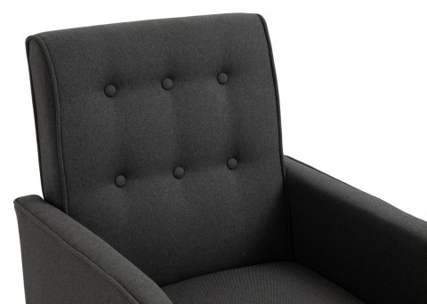 Fotel bujany Dream ciemnoszary z tkaniny z drewnianym stelażem