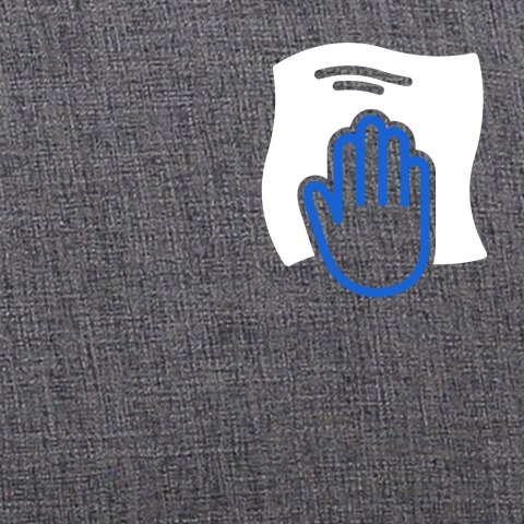 Fotel bujany Morelia jasnoszary z tkaniny na stelażu z drewna kauczukowego