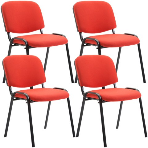 Krzesło konferencyjne Ken 4 sztuki czerwone z tkaniny