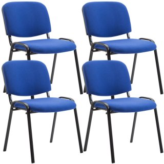 Krzesło konferencyjne Ken z materiału niebieskie 4 szt.