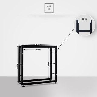 Stojak na drewno Keri V2 czarny 25x80x80