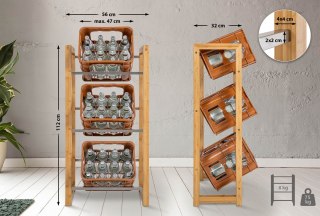 Stojak na skrzynki Robin naturalny, metalowy, na 3 skrzynki