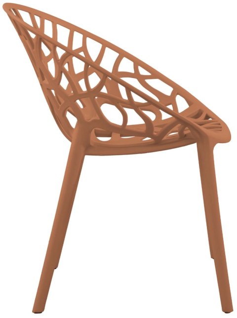 Krzesło ogrodowe Hope terracotta, z polipropylenu, stół na taras