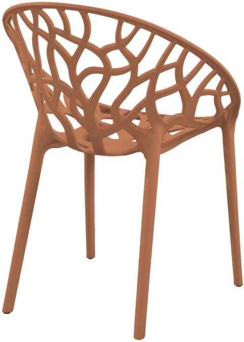 Krzesło ogrodowe Hope terracotta, z polipropylenu, stół na taras