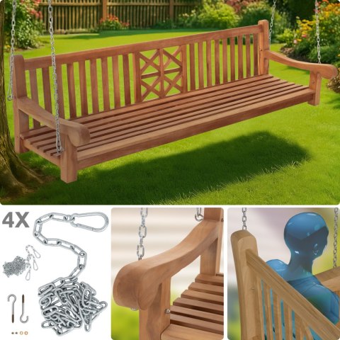Huśtawka ogrodowa Farm 240 cm teak z armrestami