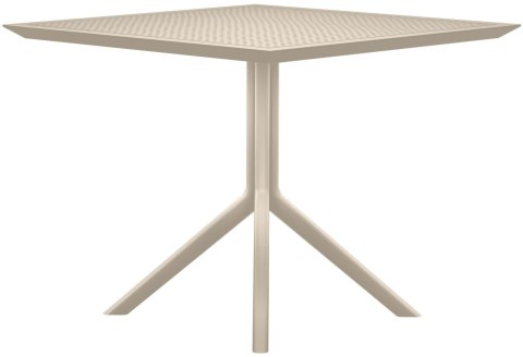 Stół Sky 80 cm taupe z tworzywa, do wnętrz i na zewnątrz
