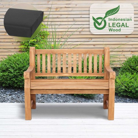 Ławka ogrodowa Daxon z poduszką 120 cm szara