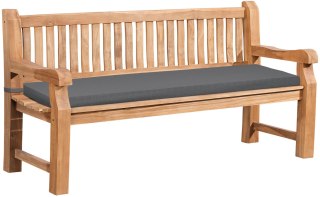 Ławka ogrodowa Daxon z poduszką 180 cm, teak, ciemnoszara