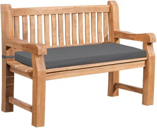 Ławka ogrodowa Jackson z poduszką 120 cm teak ciemnoszara