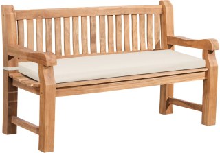 Ławka ogrodowa Jackson z poduszką 150 cm teak kremowa