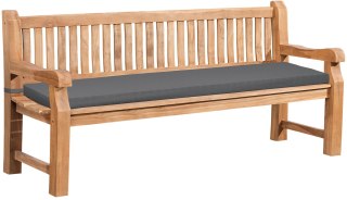 Ławka ogrodowa Jackson z poduszką 200 cm teak ciemnoszara