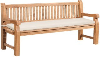 Ławka ogrodowa Jackson z poduszką 200 cm teakowa kremowa
