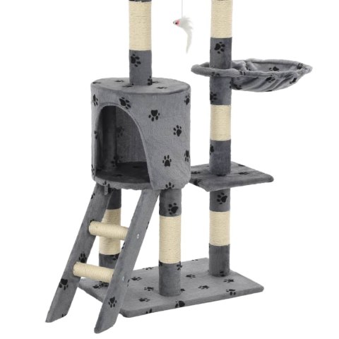  Drapak z sizalowymi słupkami, 138 cm, szary w kocie łapki Lumarko!