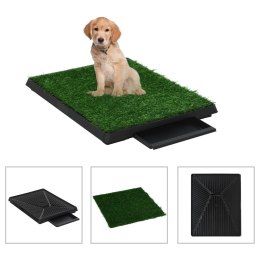  Toaleta dla zwierząt z tacą i sztuczną trawą, zieleń, 63x50x7cm Lumarko!