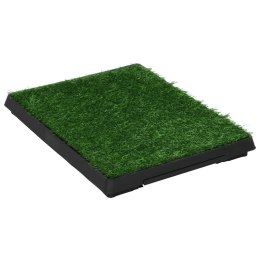  Toaleta dla zwierząt z tacą i sztuczną trawą, zieleń, 63x50x7cm Lumarko!