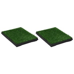 Lumarko Toalety dla zwierząt z tacą i sztuczną trawą, 2 szt, 63x50x7 cm