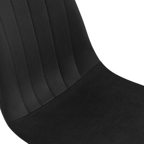Krzesło do jadalni Baxter Samt czarne, ergonomiczne, metalowe