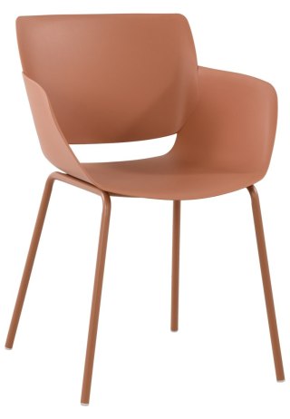 Krzesło do jadalni Alpena terracotta z tworzywa, na zewnątrz i do wnętrz